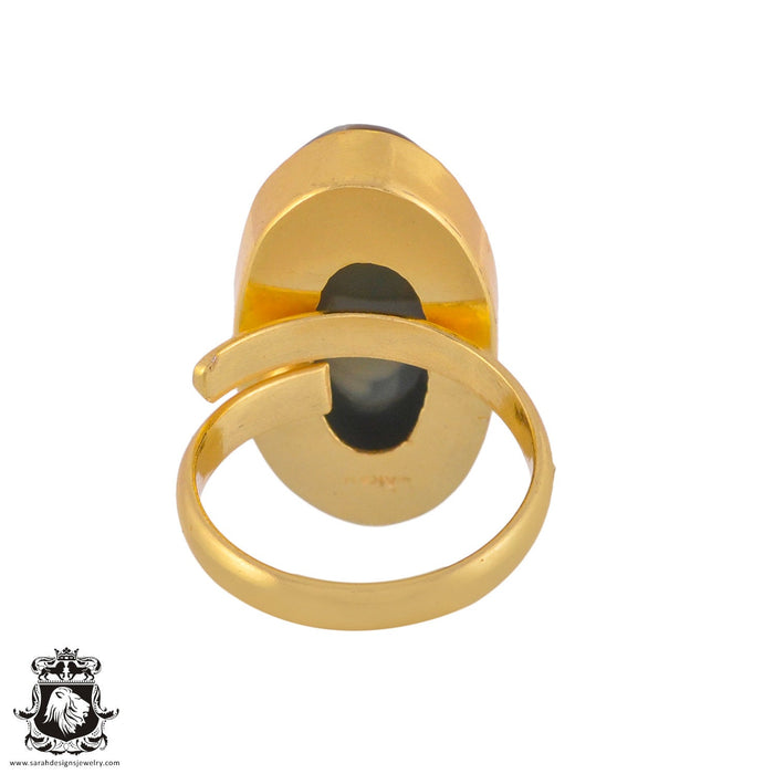 Size 8.5 - Size 10 Ring Imperial Jasper 24K Gold Plated Ring GPR1030