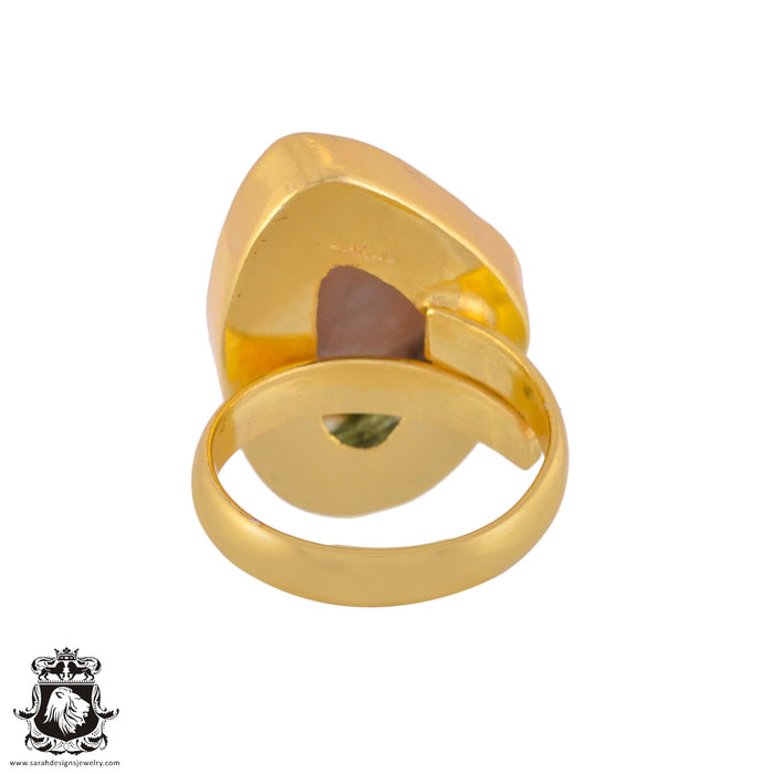 Size 6.5 - Size 8 Ring Imperial Jasper 24K Gold Plated Ring GPR1035