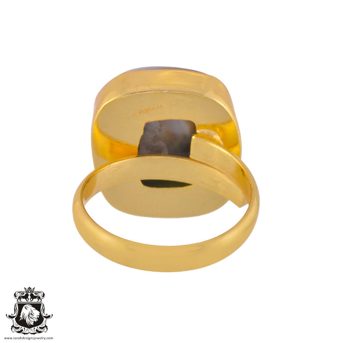 Size 10.5 - Size 12 Ring Imperial Jasper 24K Gold Plated Ring GPR1036