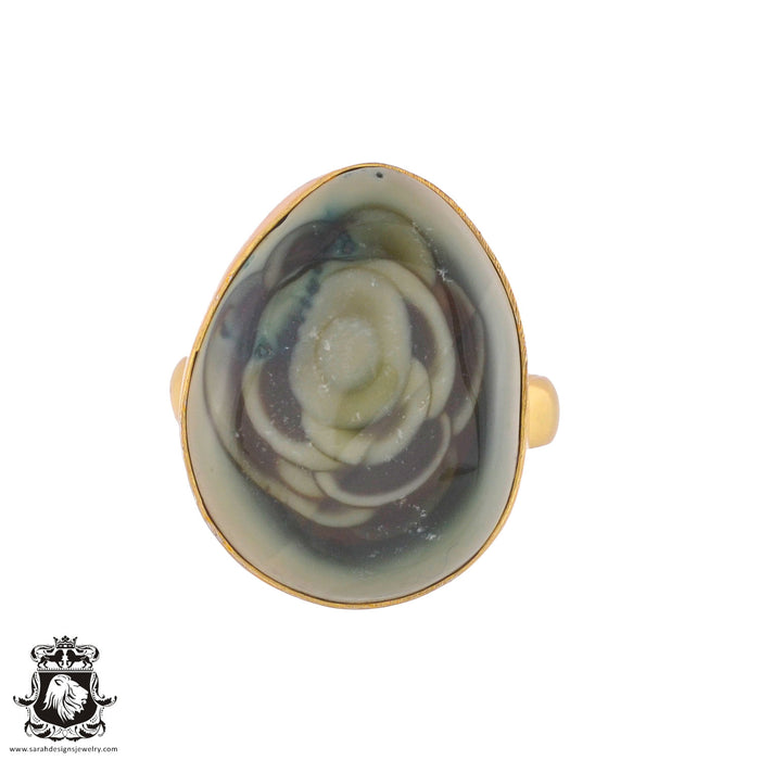 Size 7.5 - Size 9 Ring Imperial Jasper 24K Gold Plated Ring GPR1040