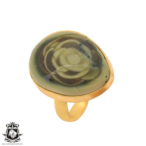 Size 7.5 - Size 9 Ring Imperial Jasper 24K Gold Plated Ring GPR1040