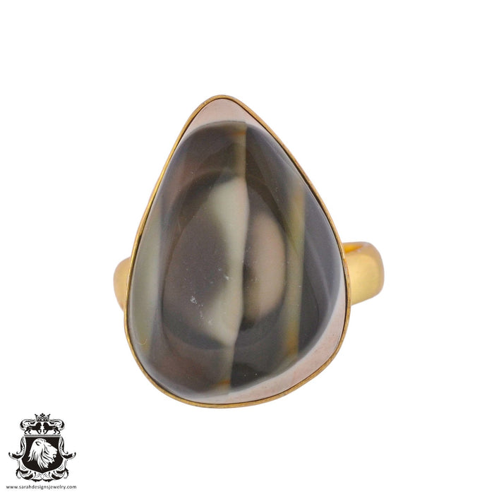 Size 6.5 - Size 8 Ring Imperial Jasper 24K Gold Plated Ring GPR1041
