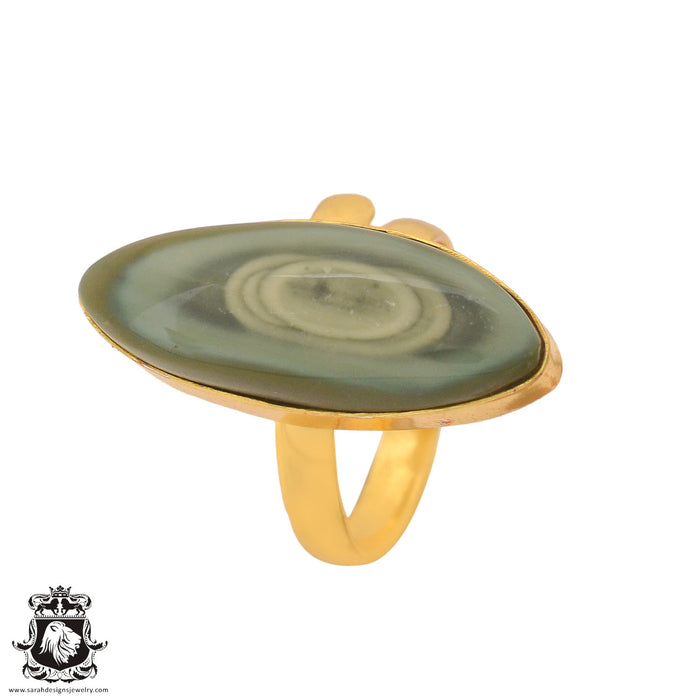 Size 9.5 - Size 11 Ring Imperial Jasper 24K Gold Plated Ring GPR1045