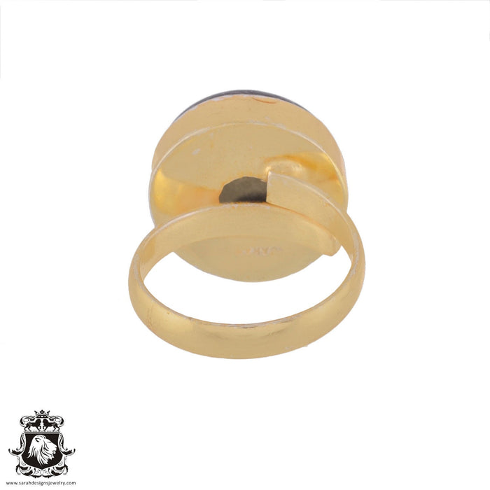 Size 8.5 - Size 10 Ring Stingray Coral 24K Gold Plated Ring GPR961
