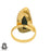 Size 10.5 - Size 12 Adjustable Azurite Malachite 24K Gold Plated Ring GPR1080