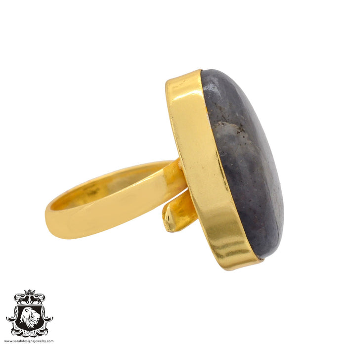 Size 8.5 - Size 10 Ring Sugilite 24K Gold Plated Ring GPR1099