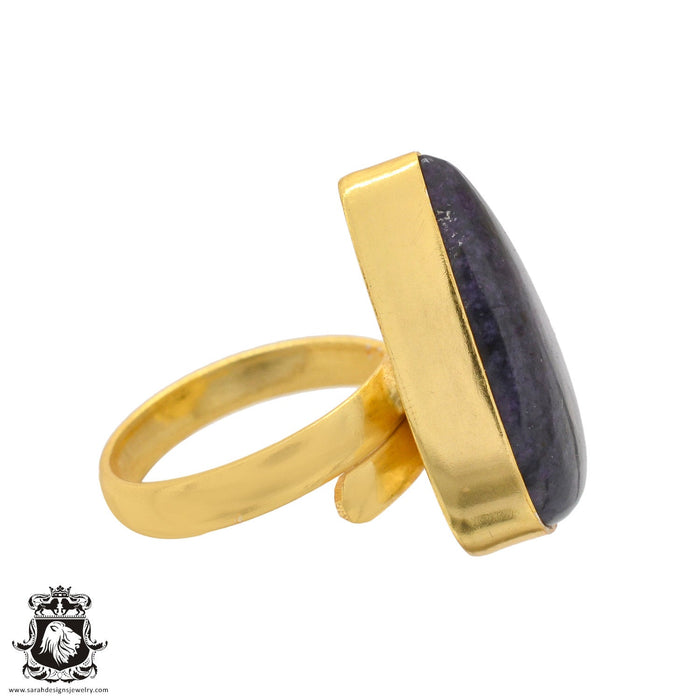 Size 7.5 - Size 9 Ring Sugilite 24K Gold Plated Ring GPR1109