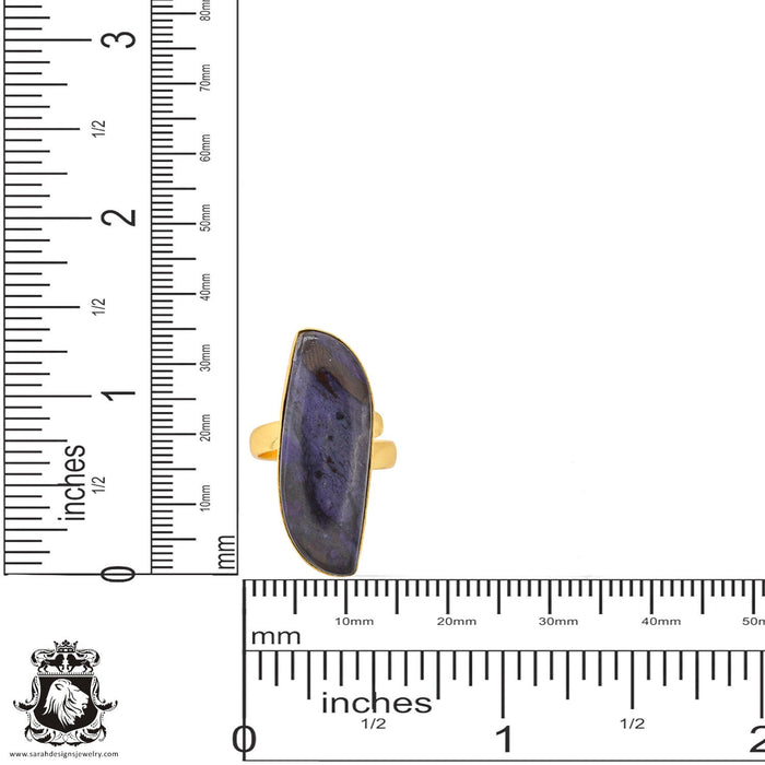Size 9.5 - Size 11 Ring Sugilite 24K Gold Plated Ring GPR1118