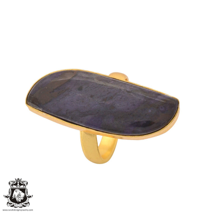Size 9.5 - Size 11 Ring Sugilite 24K Gold Plated Ring GPR1118