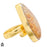 Size 7.5 - Size 9 Adjustable Fossilized Bali Coral 24K Gold Plated Ring GPR1334