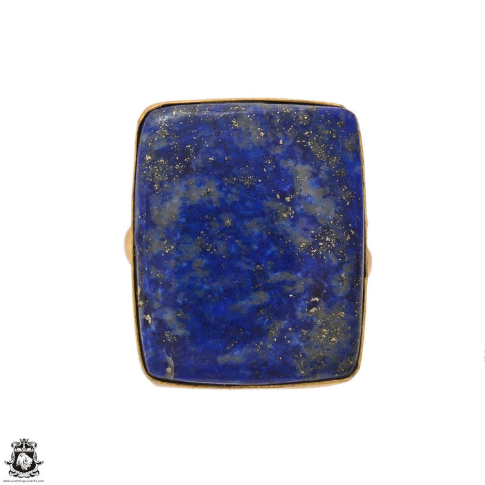 Size 10.5 - Size 12 Ring Lapis 24K Gold Plated Ring GPR1651