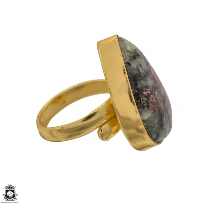 Size 7.5 - Size 9 Ring Eudialyte 24K Gold Plated Ring GPR1438