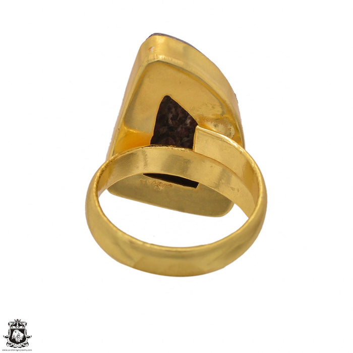 Size 6.5 - Size 8 Ring Eudialyte 24K Gold Plated Ring GPR1442
