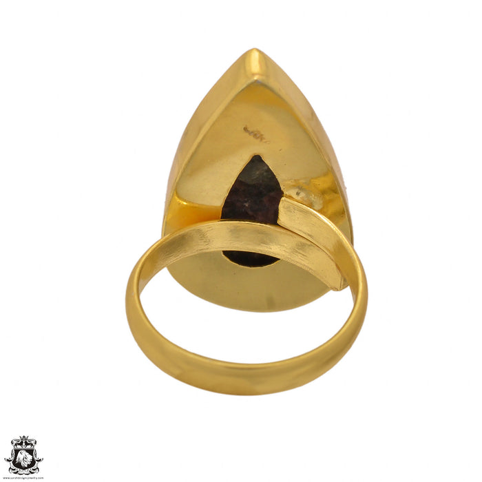 Size 8.5 - Size 10 Ring Eudialyte 24K Gold Plated Ring GPR1445