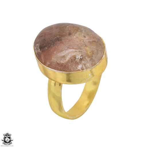 Size 6.5 - Size 8 Ring Lodolite 24K Gold Plated Ring GPR1503