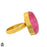 Size 8.5 - Size 10 Ring Pink Moonstone 24K Gold Plated Ring GPR1721