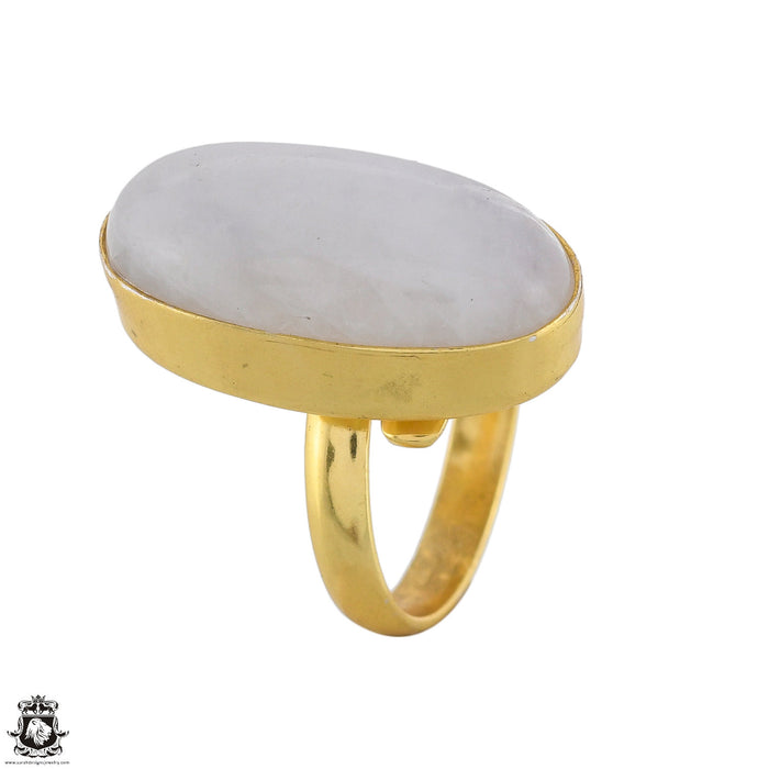 Size 6.5 - Size 8 Ring Moonstone 24K Gold Plated Ring GPR1755
