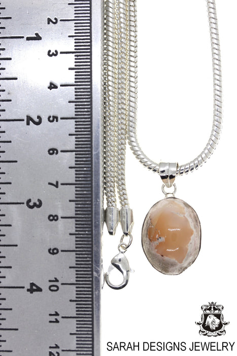 Fire Opal 925 Sterling Silver Pendant & Chain O33