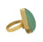 Size 8.5 - Size 10 Ring Boulder Chrysoprase 24K Gold Plated Ring GPR1129
