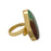 Size 7.5 - Size 9 Ring Boulder Chrysoprase 24K Gold Plated Ring GPR1143