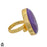 Size 7.5 - Size 9 Ring Purple Banded Agate 24K Gold Plated Ring GPR1166