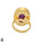 Size 7.5 - Size 9 Ring Purple Banded Agate 24K Gold Plated Ring GPR1166