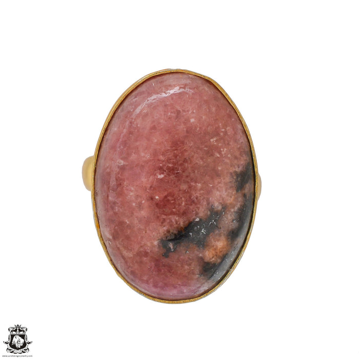 Size 6.5 - Size 8 Ring Rhodonite 24K Gold Plated Ring GPR1239