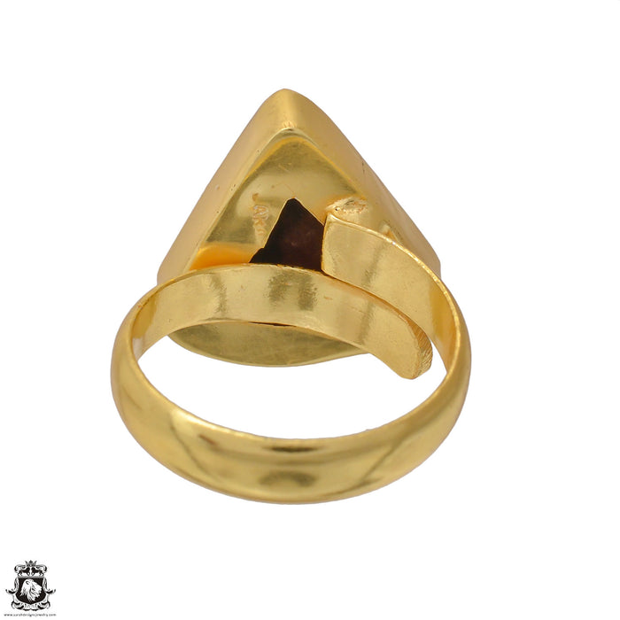 Size 7.5 - Size 9 Ring Rhodonite 24K Gold Plated Ring GPR1241