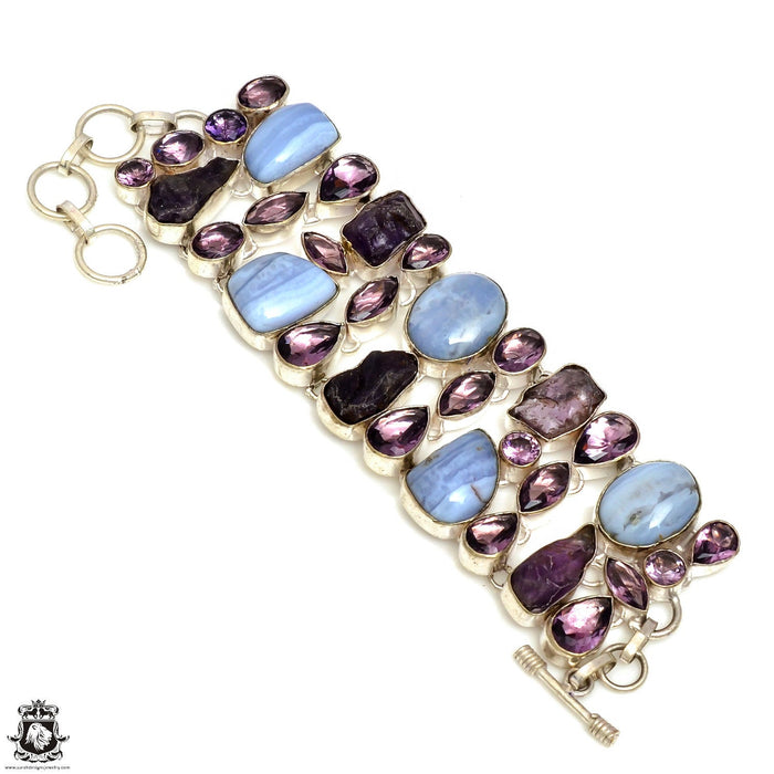 Owyhee Blue Opal Amethyst Bracelet B3979