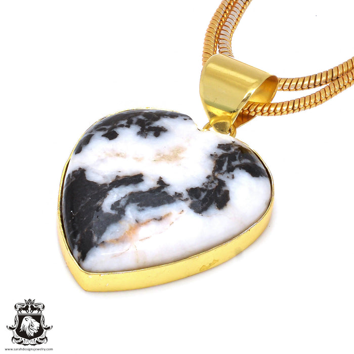 Zebra Dolomite 24K Gold Plated Pendant  GPH12