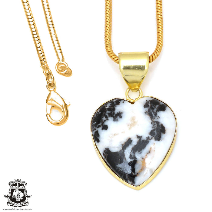 Zebra Dolomite 24K Gold Plated Pendant  GPH12