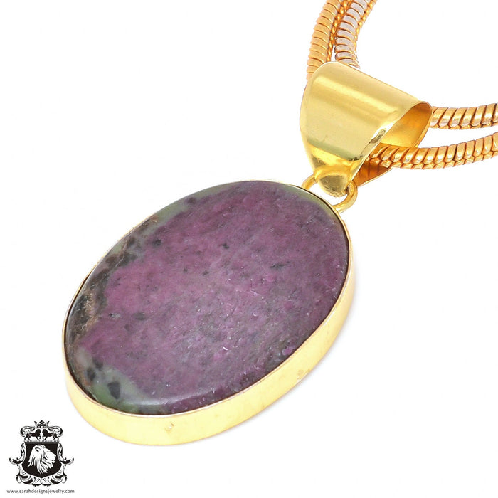 Ruby Zoisite 24K Gold Plated Pendant  GPH91