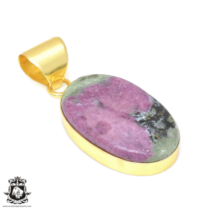 Ruby Zoisite 24K Gold Plated Pendant  GPH92