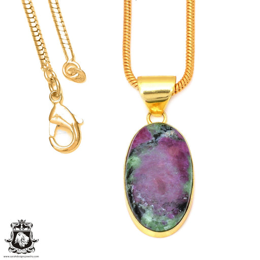 Ruby Zoisite 24K Gold Plated Pendant  GPH98
