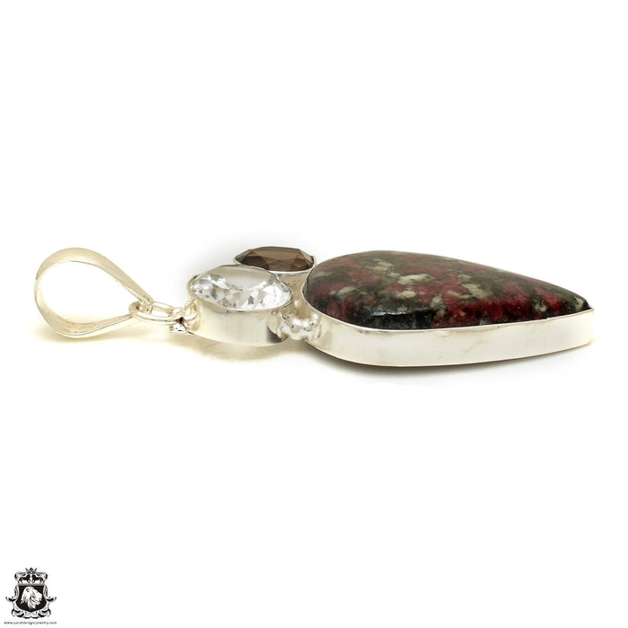Eudialyte Pendant 4mm Snake Chain P7743