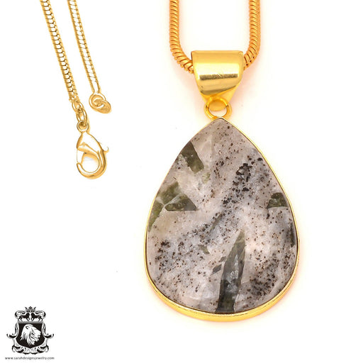 Epidote 24K Gold Plated Pendant  GPH168