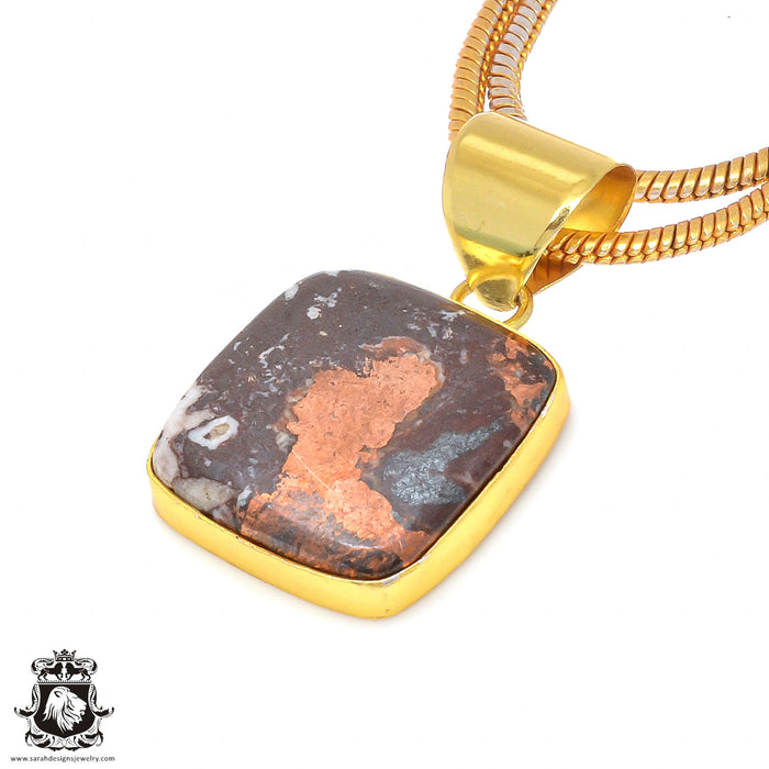 Pyritized Crazy lace Agate 24K Gold Plated Pendant  GPH192