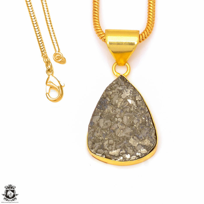 Pyrite 24K Gold Plated Pendant  GPH254