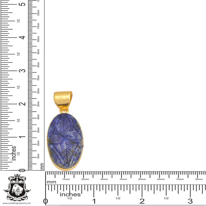 Lapis Lazuli 24K Gold Plated Pendant  GPH348