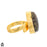 Size 7.5 - Size 9 Adjustable Blue Labradorite 24K Gold Plated Ring GPR1278