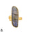 Size 7.5 - Size 9 Adjustable Blue Labradorite 24K Gold Plated Ring GPR1281