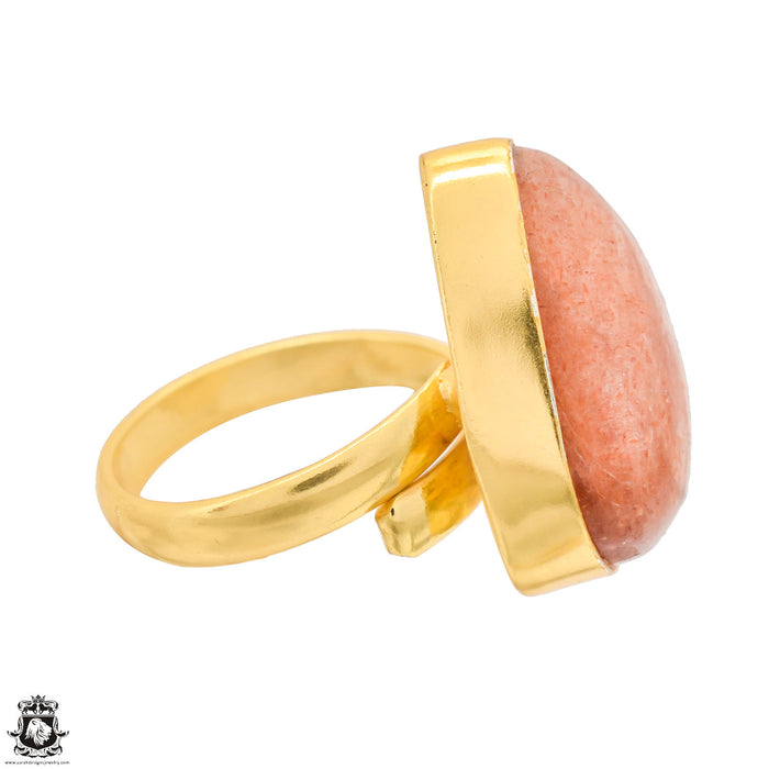 Size 7.5 - Size 9 Ring Sunstone 24K Gold Plated Ring GPR1298