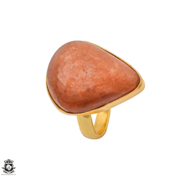 Size 7.5 - Size 9 Ring Sunstone 24K Gold Plated Ring GPR1298