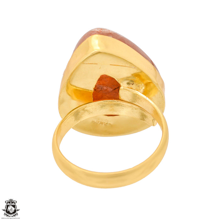 Size 7.5 - Size 9 Ring Sunstone 24K Gold Plated Ring GPR1306