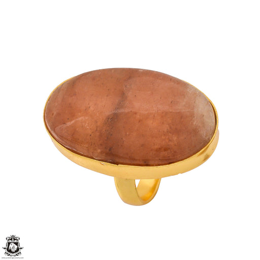 Size 6.5 - Size 8 Ring Sunstone 24K Gold Plated Ring GPR1312
