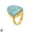 Size 8.5 - Size 10 Ring Larimar 24K Gold Plated Ring GPR1610