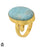 Size 7.5 - Size 9 Ring Larimar 24K Gold Plated Ring GPR1613