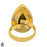 Size 9.5 - Size 11 Adjustable Atlantisite Serpentine Stichtite 24K Gold Plated Ring GPR1365