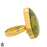 Size 9.5 - Size 11 Adjustable Atlantisite Serpentine Stichtite 24K Gold Plated Ring GPR1365