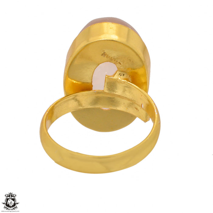 Size 7.5 - Size 9 Ring Rose Quartz 24K Gold Plated Ring GPR1391